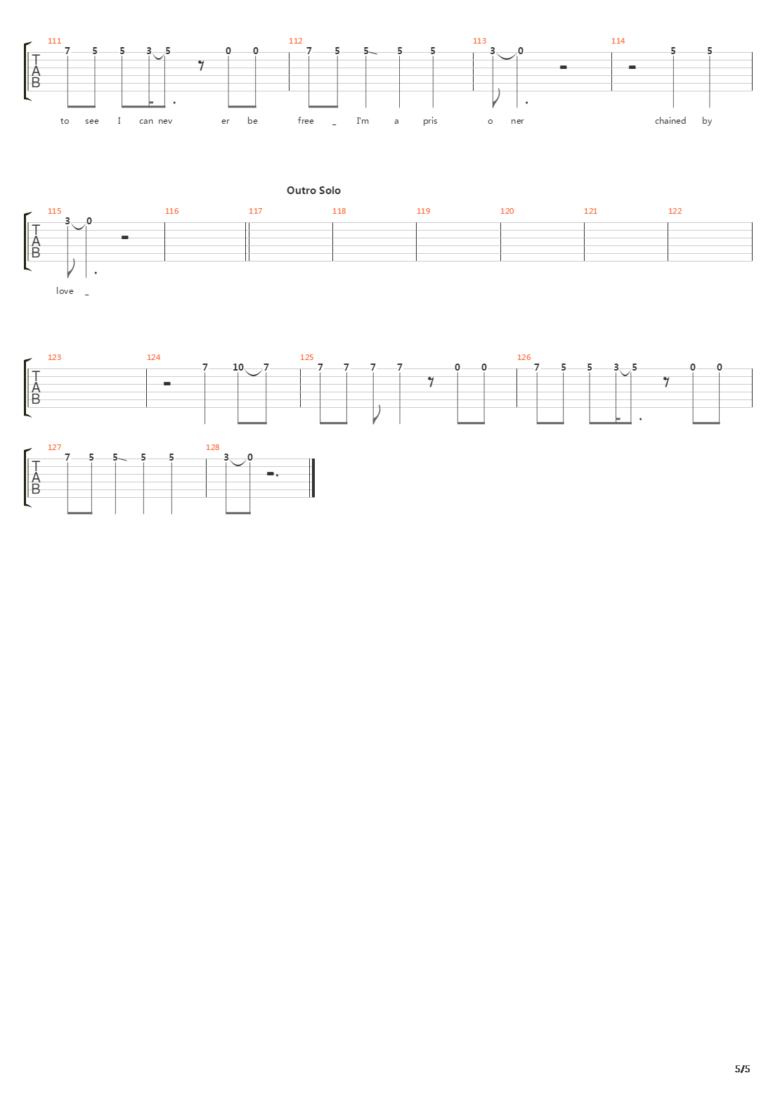 The Prisoner吉他谱