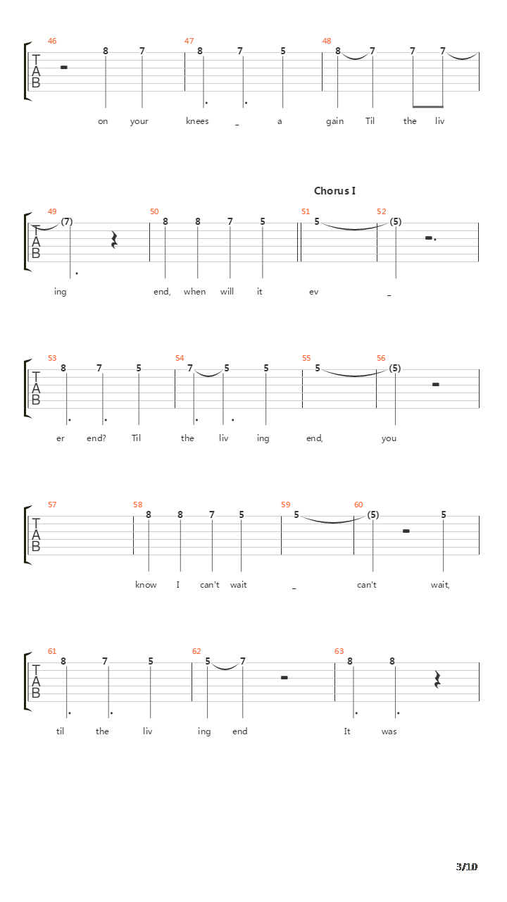 Till The Living End吉他谱