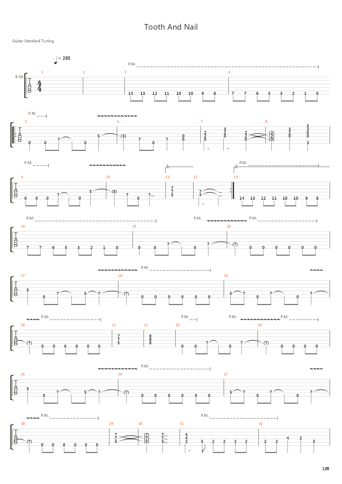 Tooth And Nail吉他谱