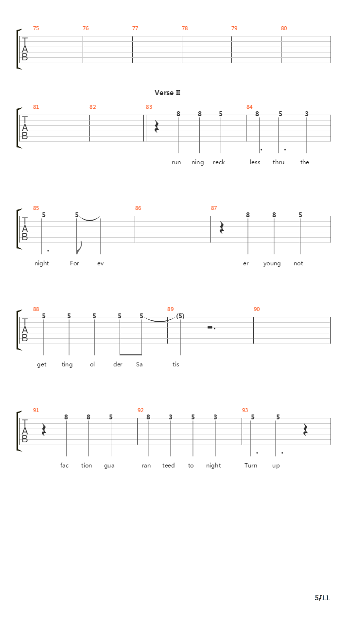 Turn On The Action吉他谱