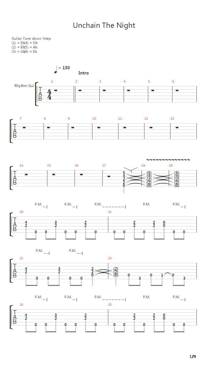 Unchain The Night吉他谱