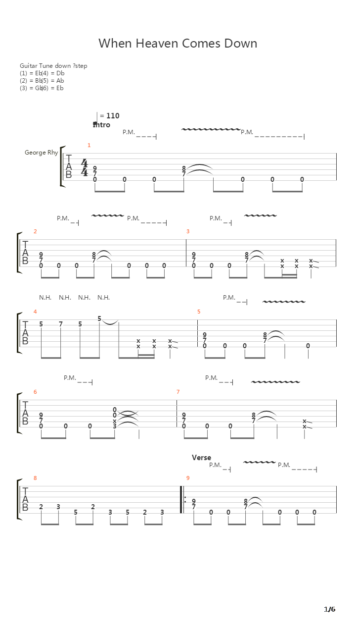 When Heaven Comes Down吉他谱