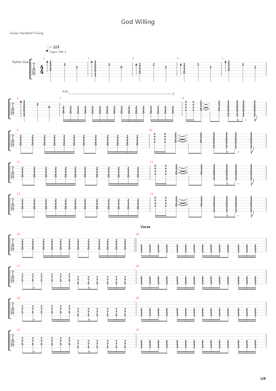 God Willing吉他谱