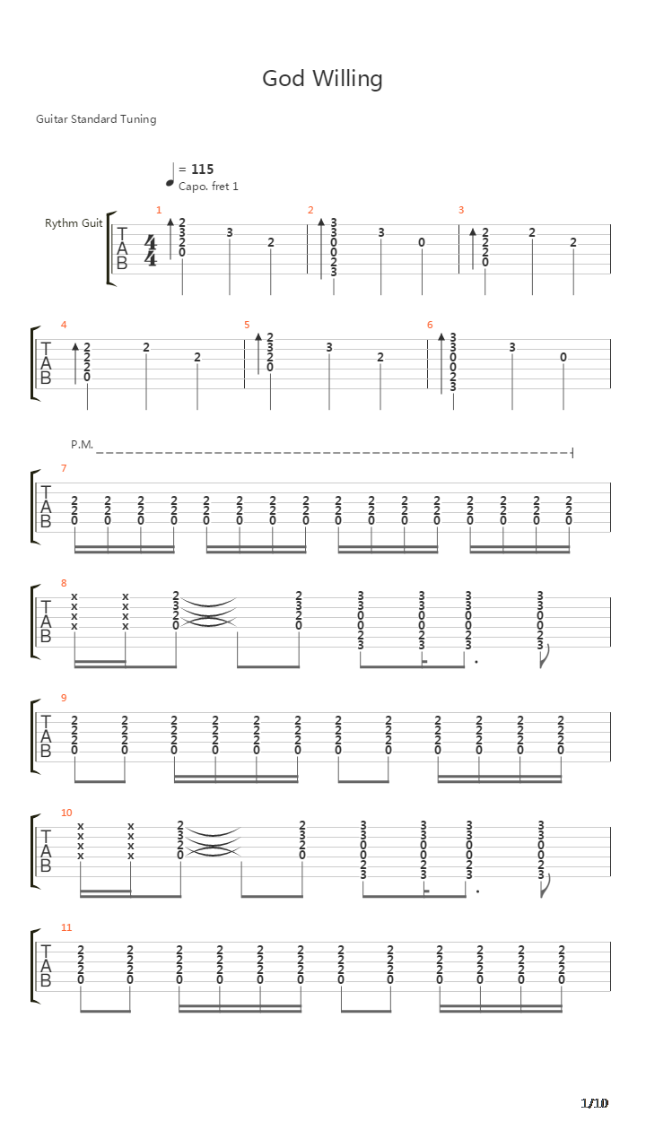 God Willing吉他谱