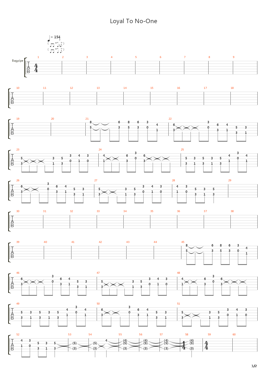Loyal To No-one吉他谱