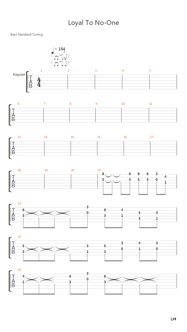 Loyal To No-one吉他谱