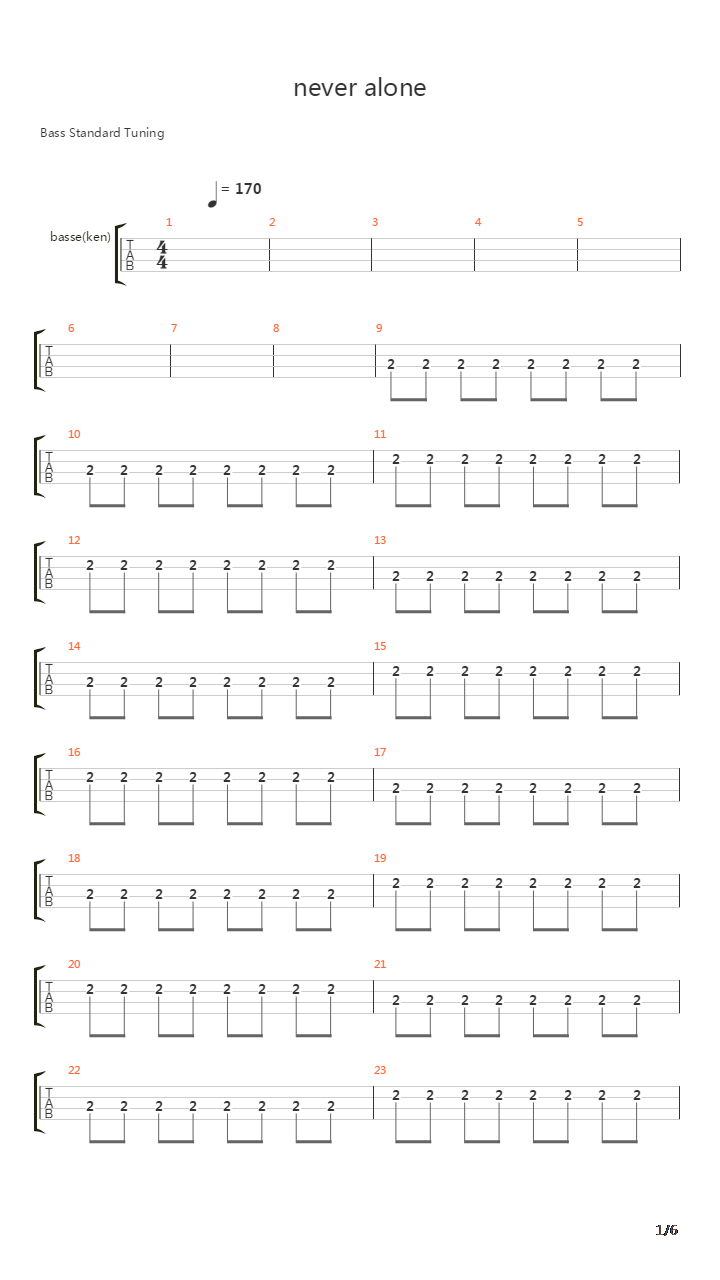 Never Alone吉他谱