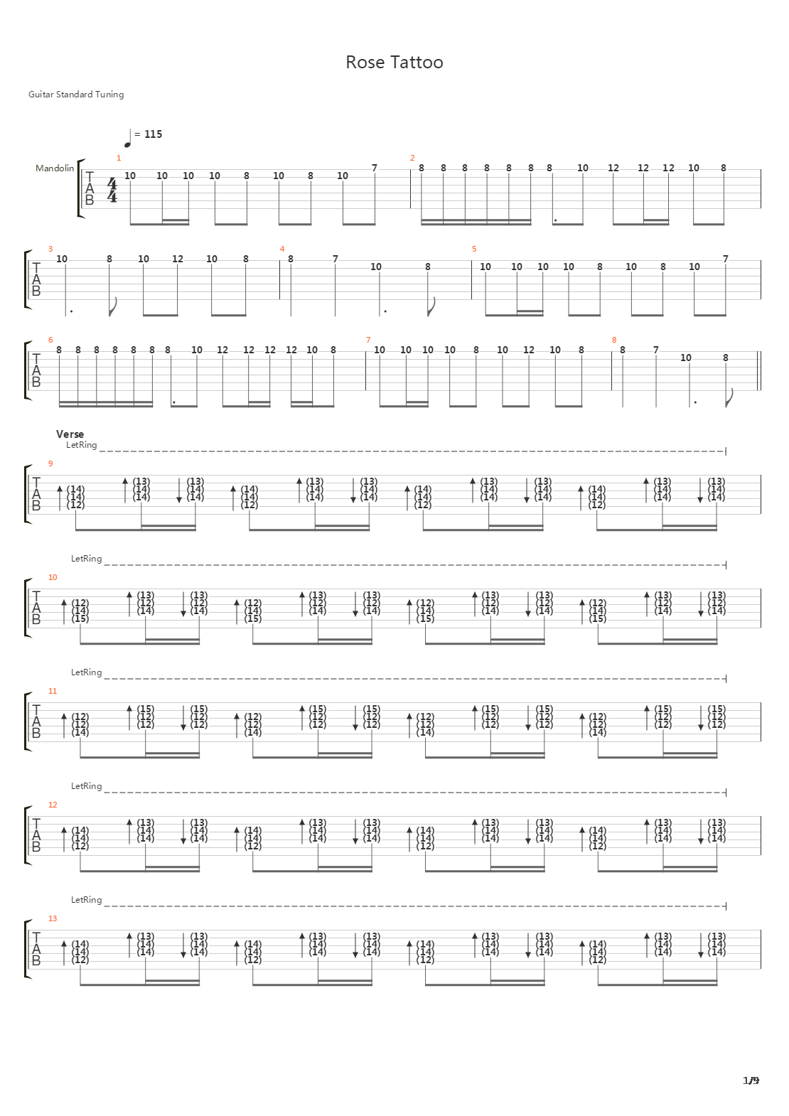 Rose Tattoo吉他谱