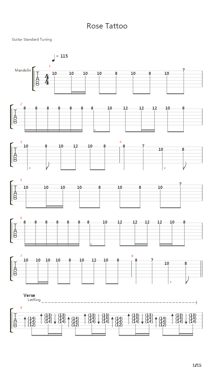 Rose Tattoo吉他谱