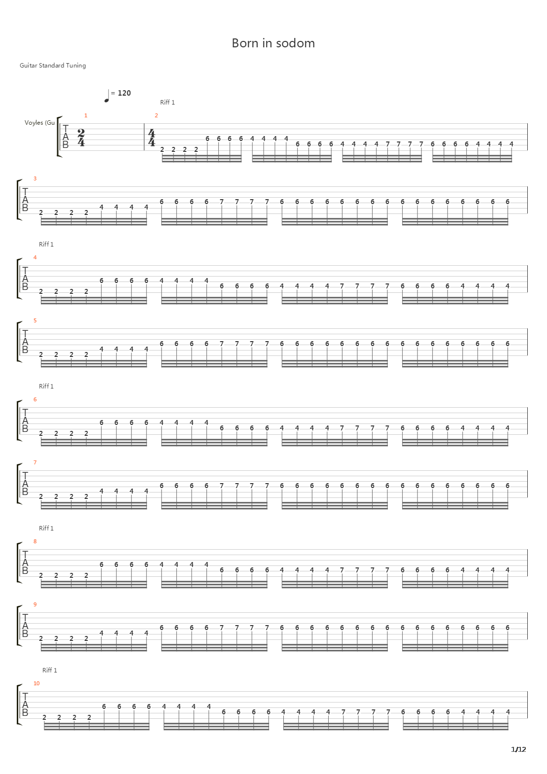 Born In Sodom吉他谱