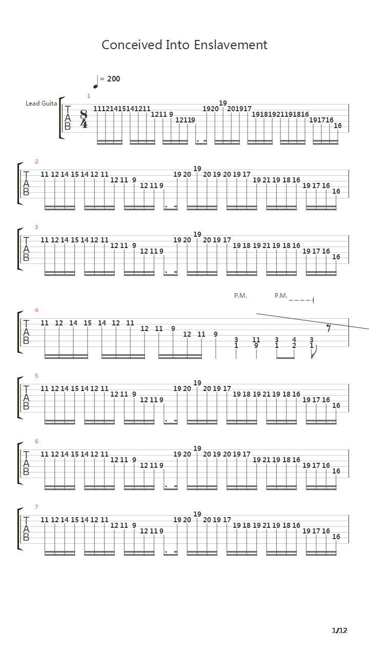 Conceived Into Enslavement吉他谱