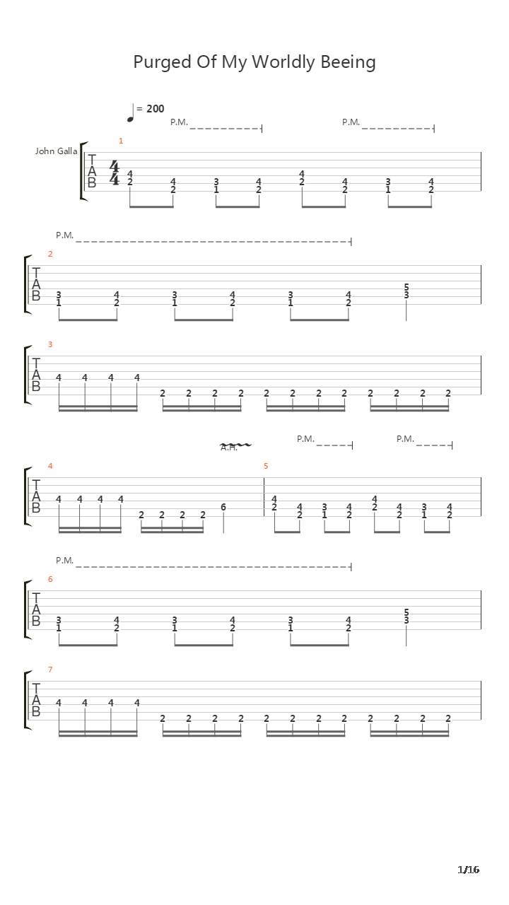 Purged Of My Worldly Beeing吉他谱