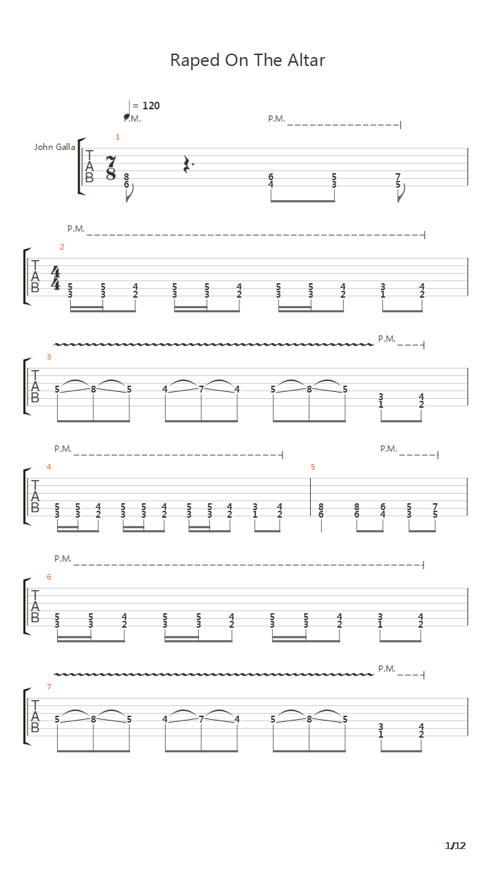 Raped On The Altar吉他谱