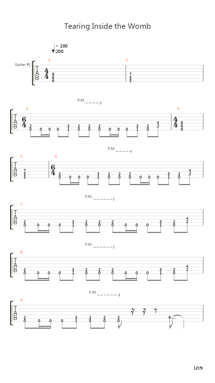 Tearing Inside The Womb吉他谱