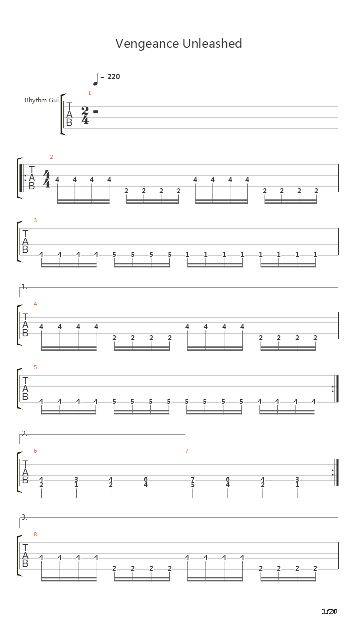 Vengeance Unleashed吉他谱