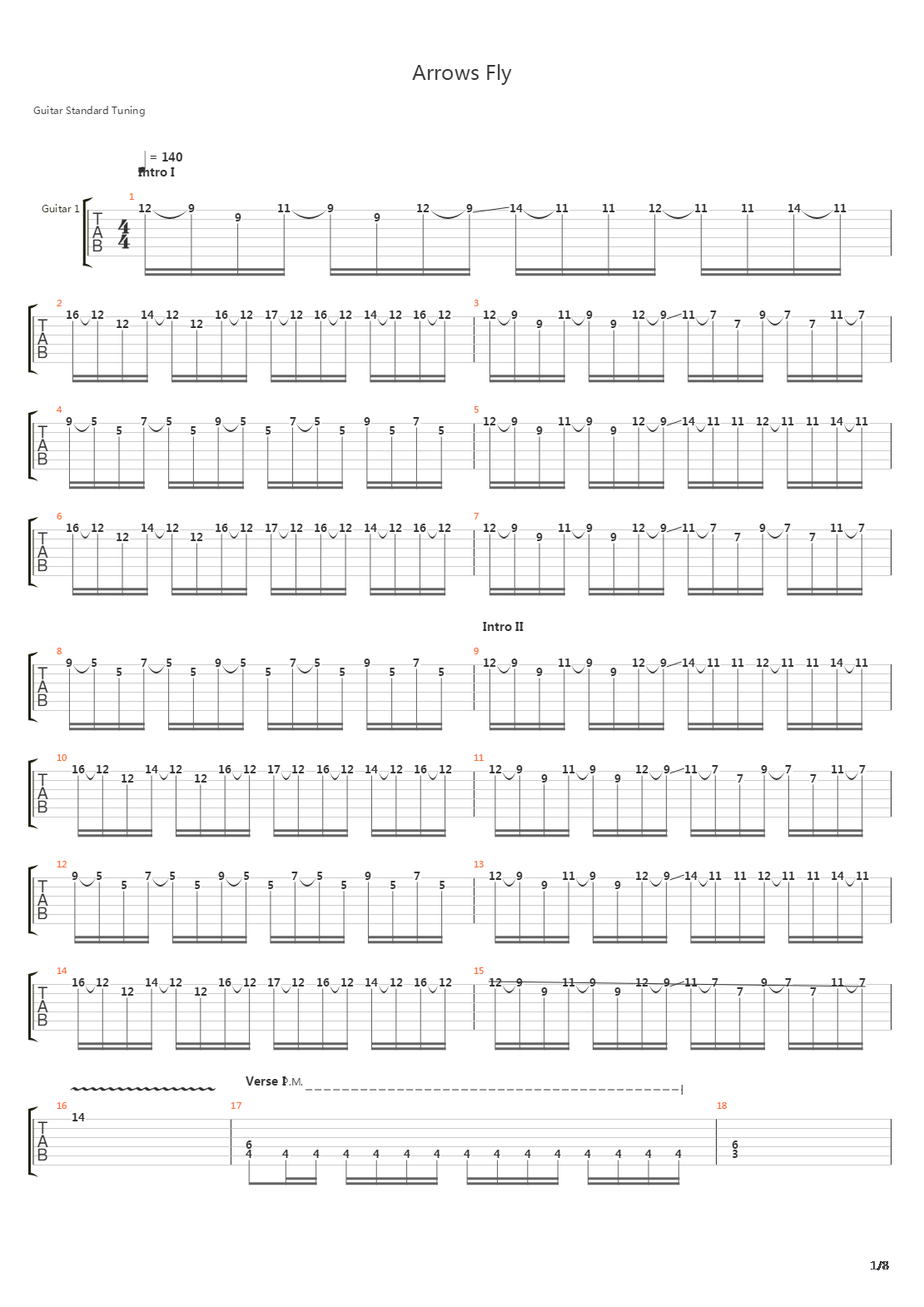 Arrows Fly吉他谱