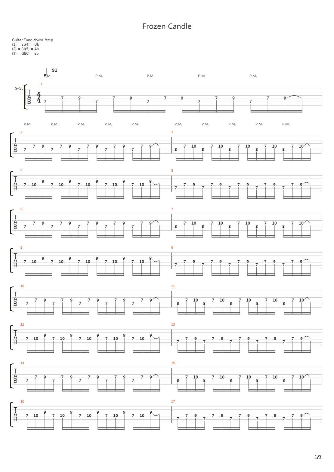 Frozen Candle吉他谱