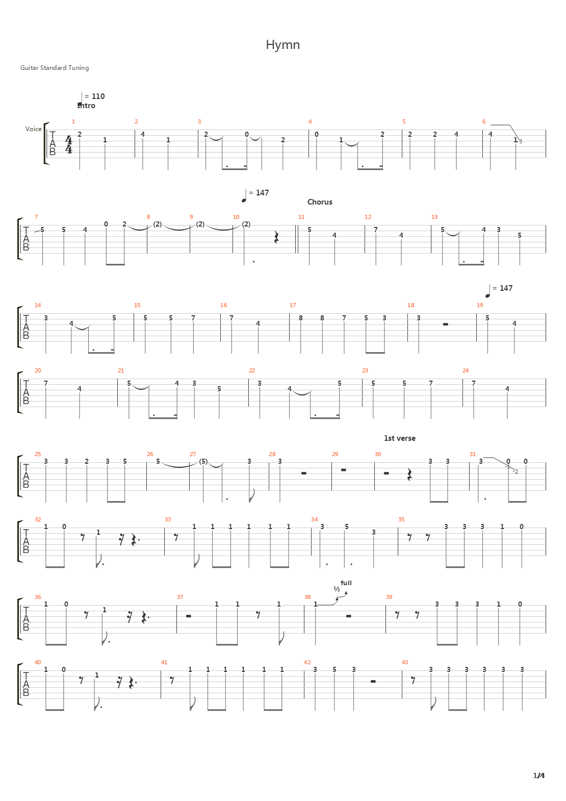 Hymn吉他谱