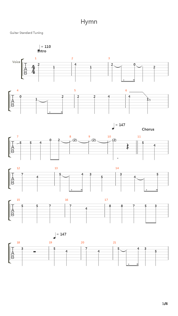 Hymn吉他谱