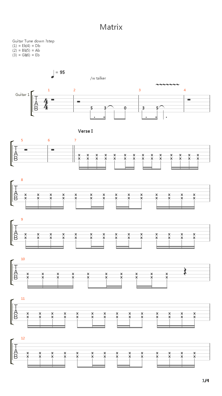 Matrix吉他谱