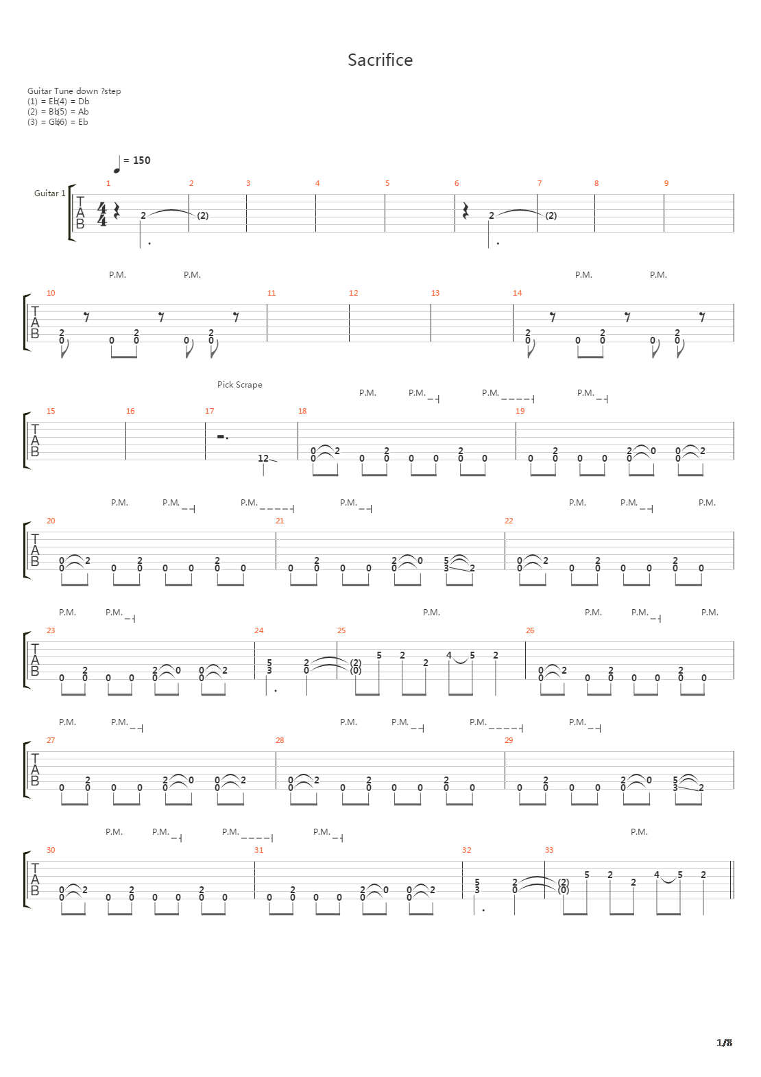 Sacrifice吉他谱