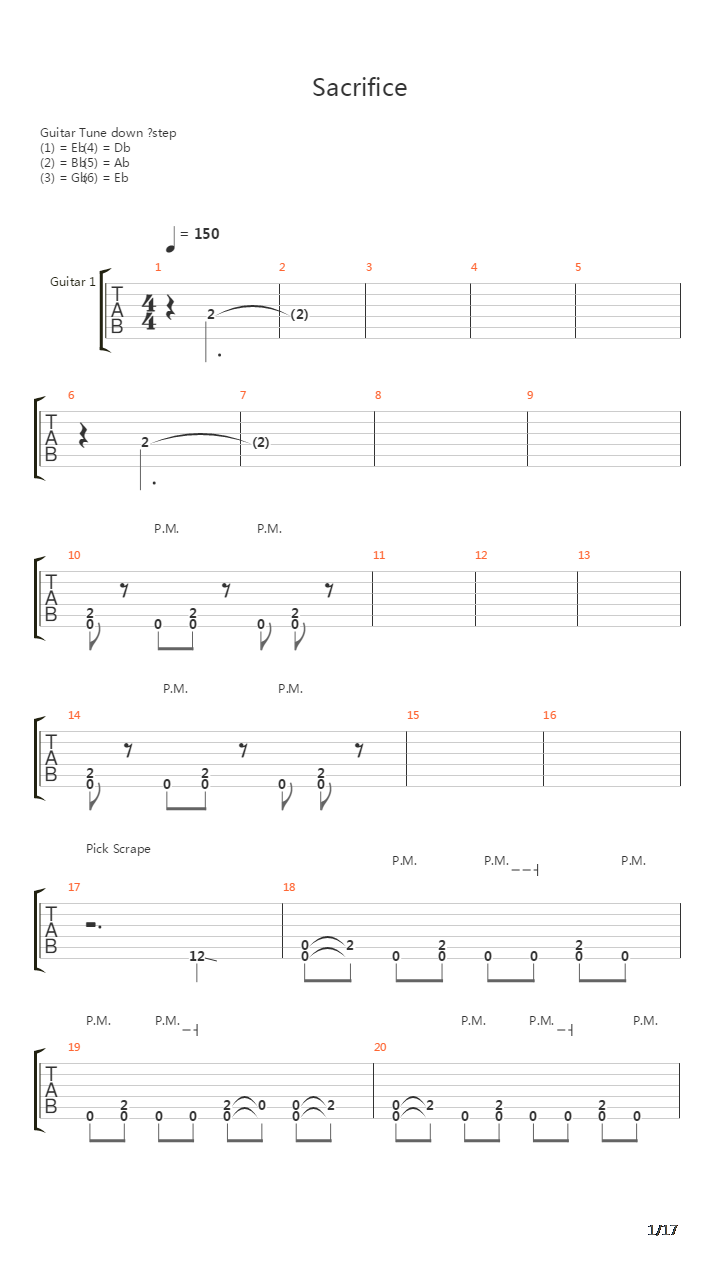 Sacrifice吉他谱