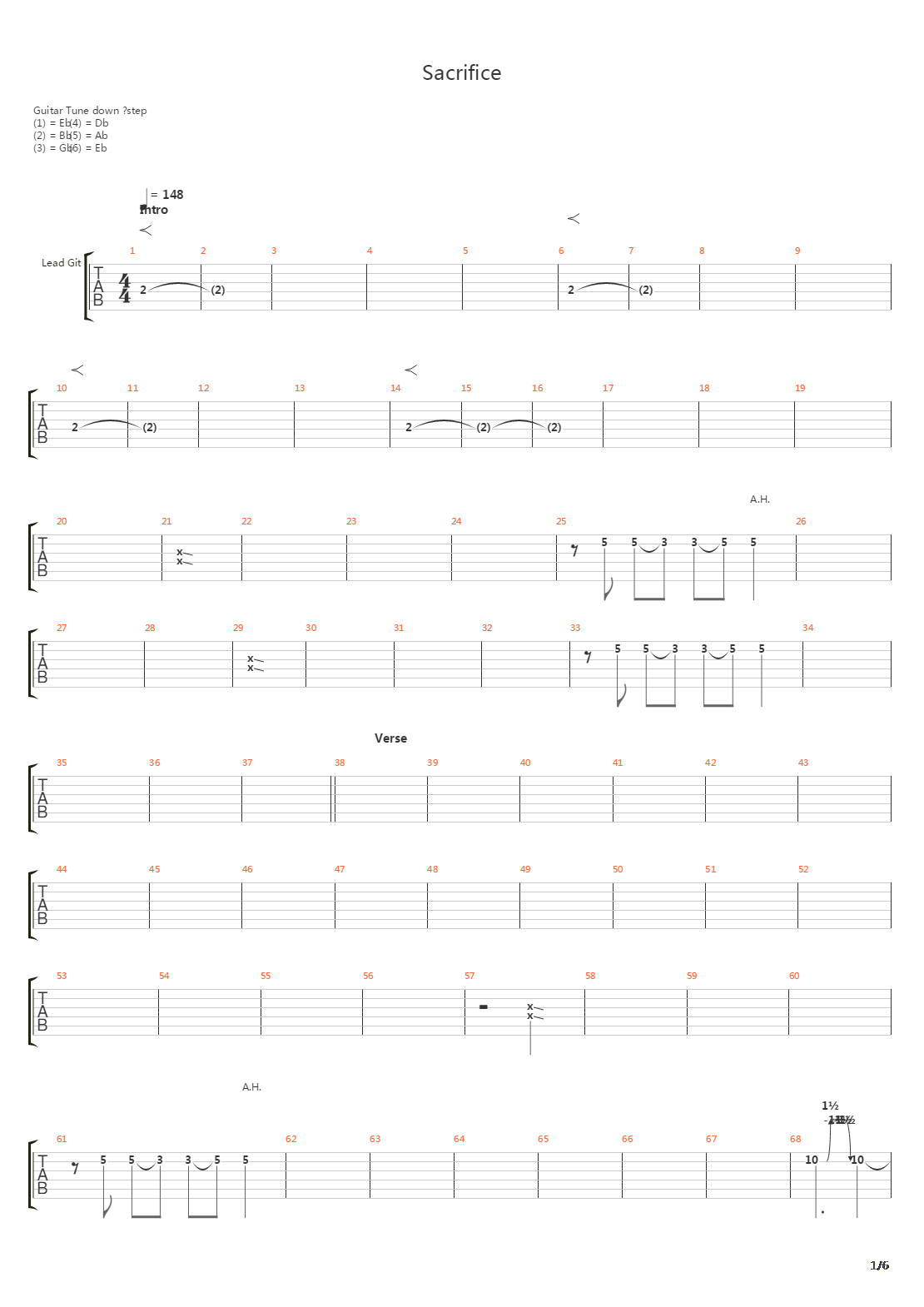 Sacrifice吉他谱