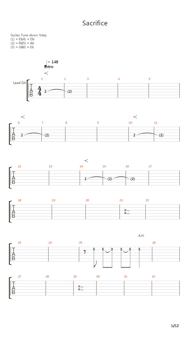 Sacrifice吉他谱