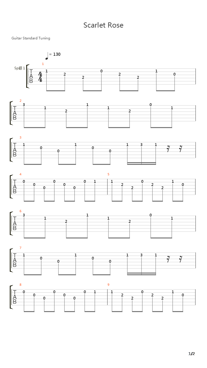 Scarlet Rose吉他谱