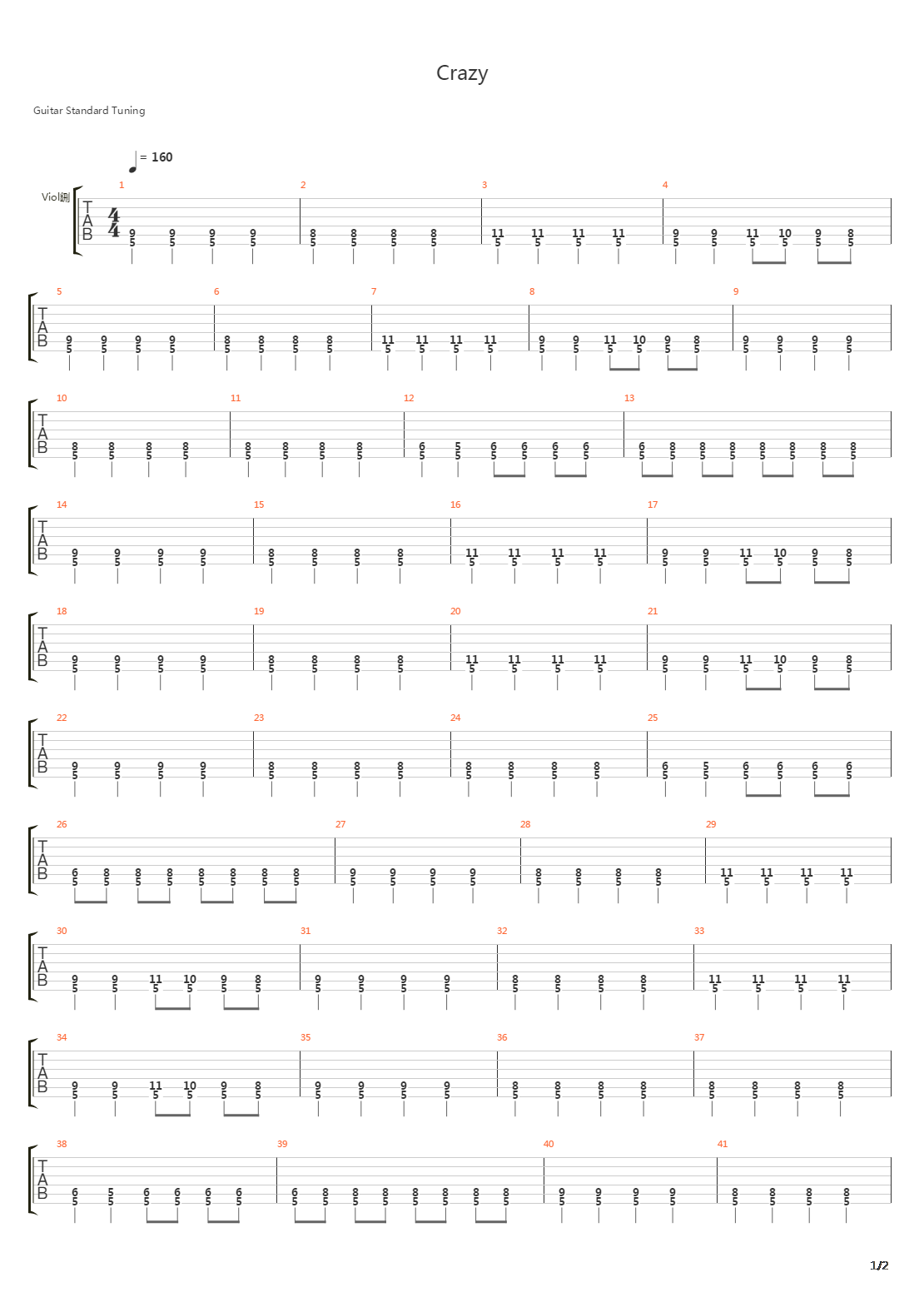 Crazy吉他谱