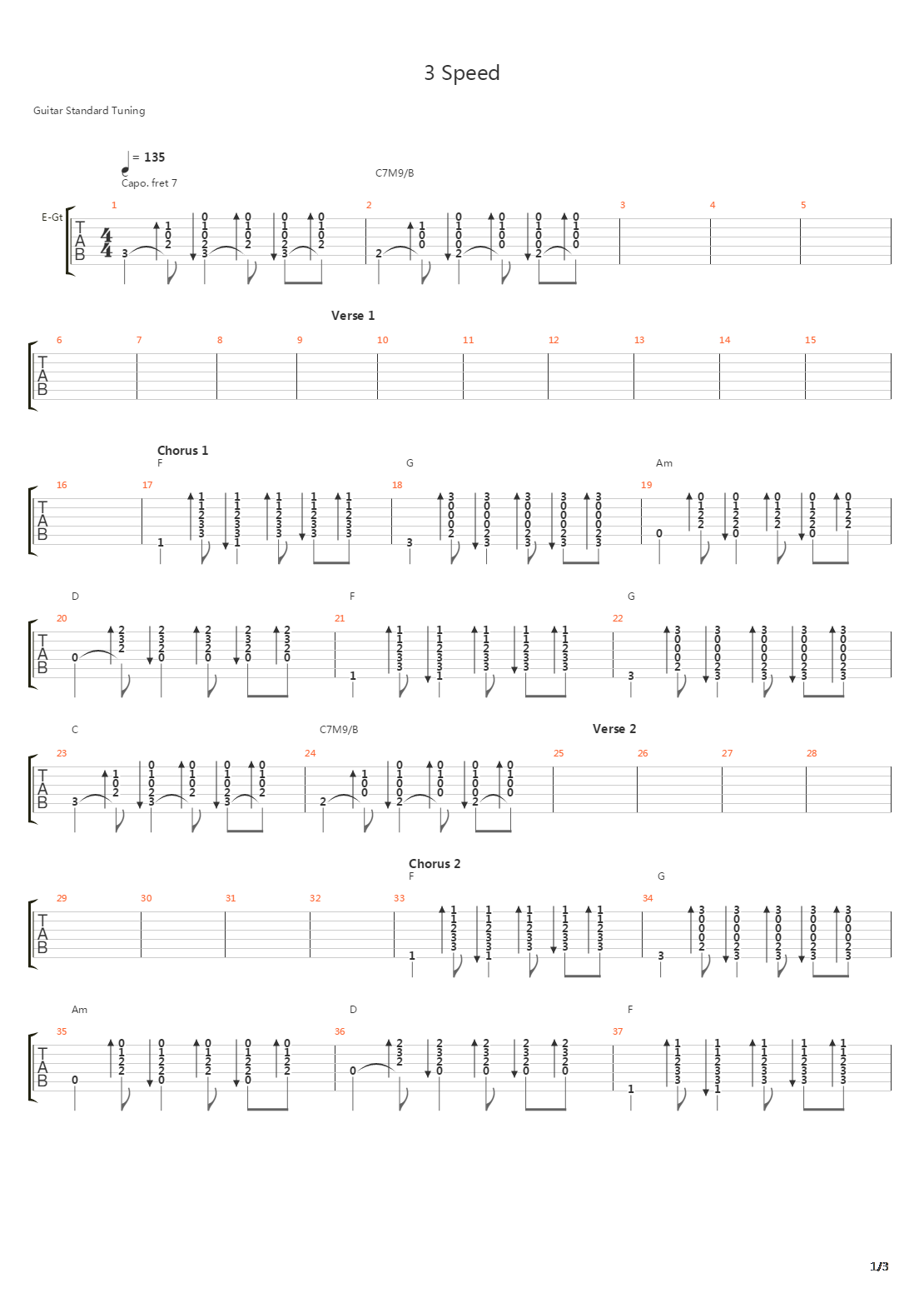 3 Speed吉他谱