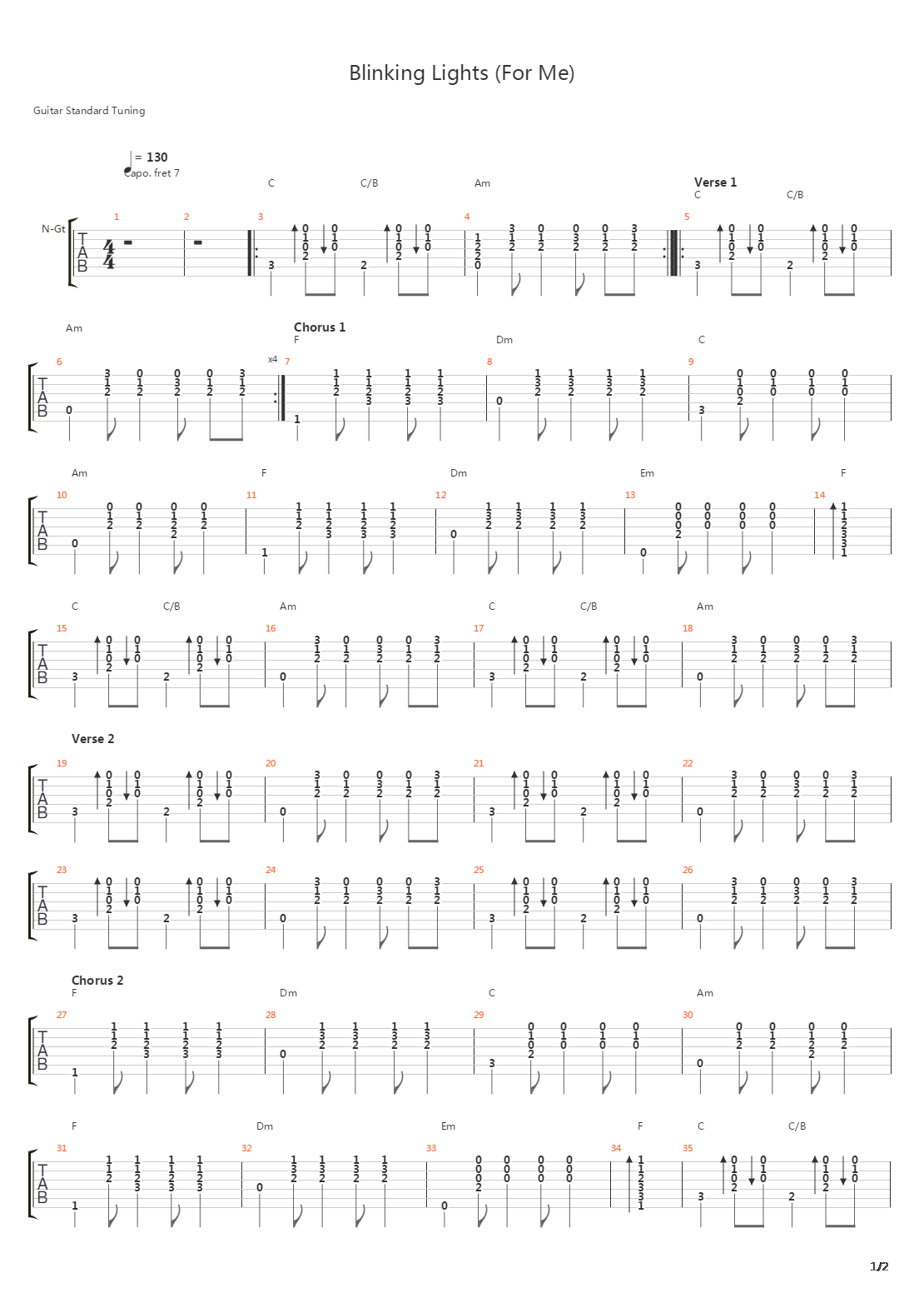 Blinking Lights For Me吉他谱