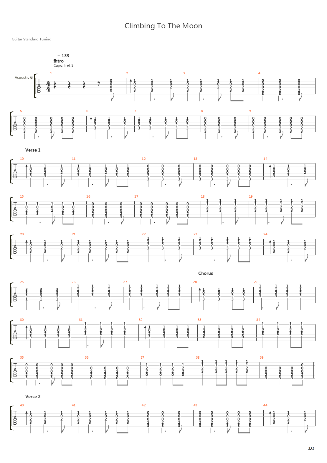 Climbing To The Moon吉他谱