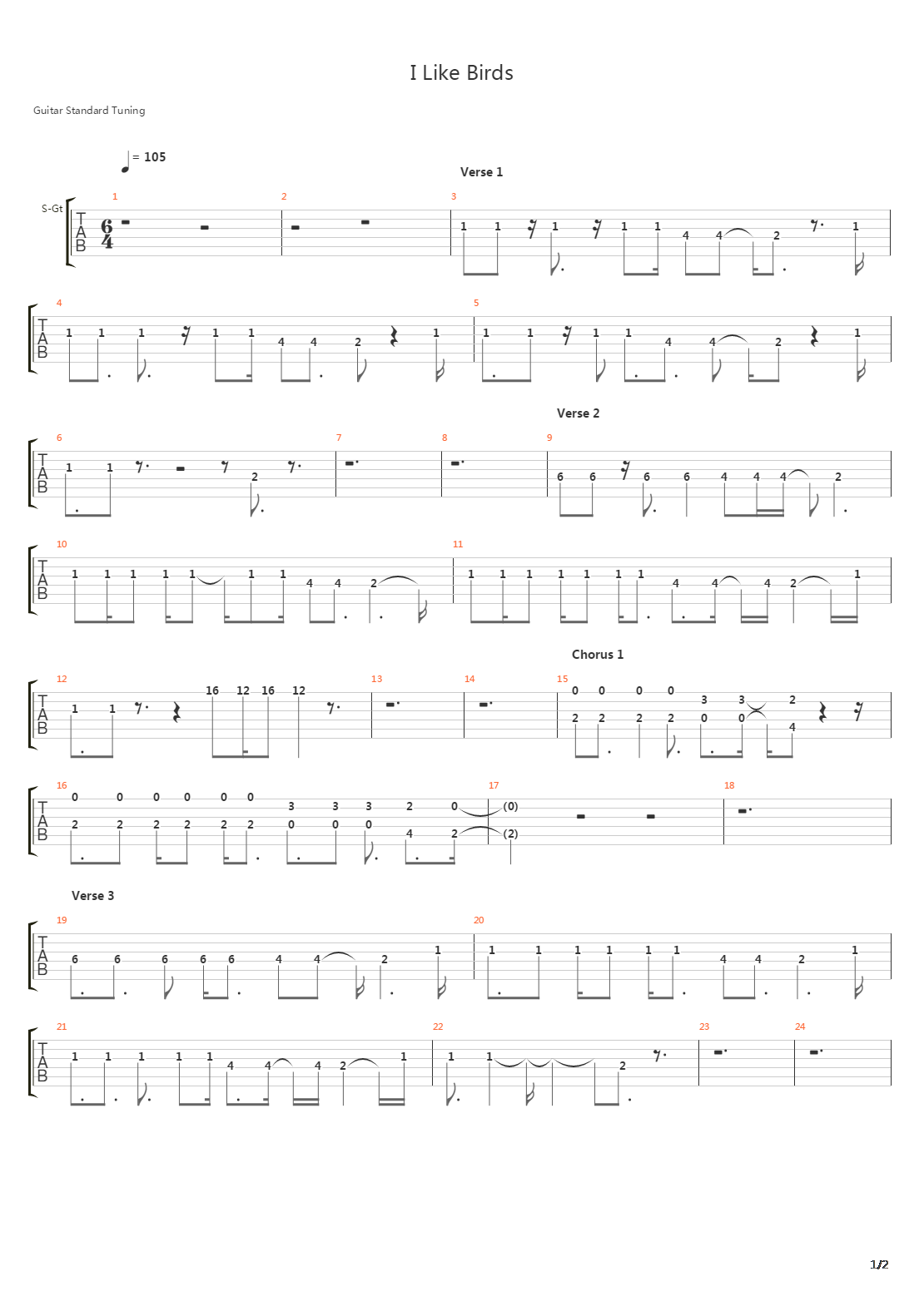 I Like Birds吉他谱