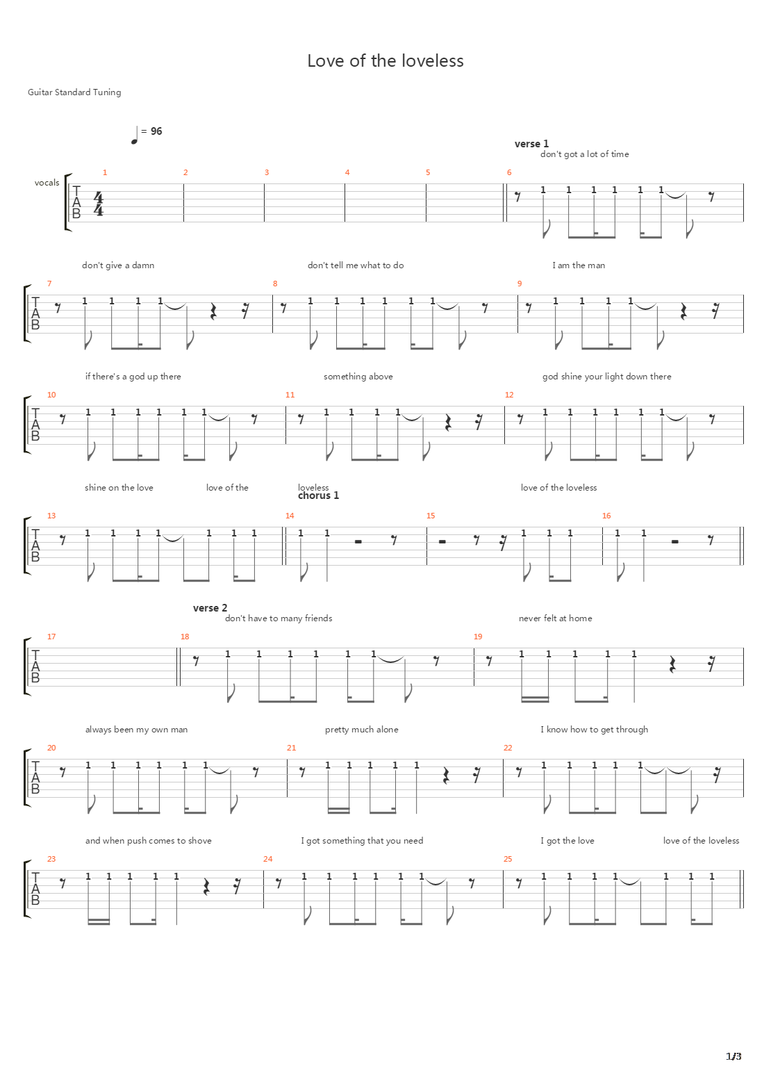 Love Of The Loveless吉他谱
