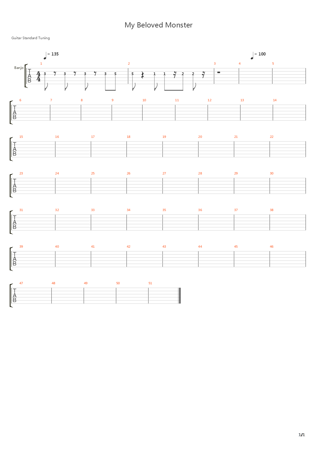My Beloved Monster吉他谱