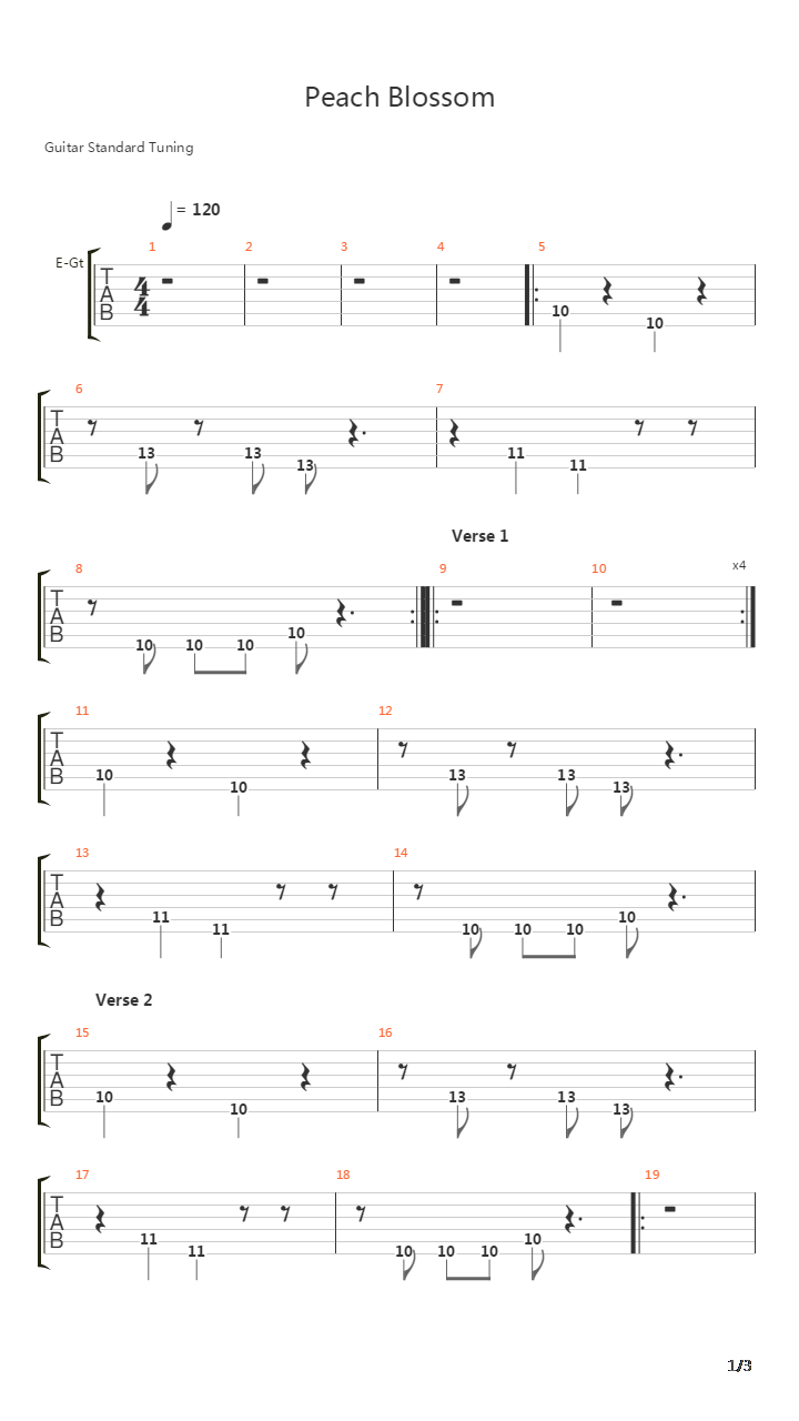 Peach Blossom吉他谱