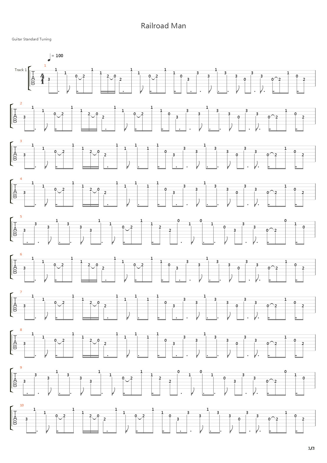 Railroad Man吉他谱