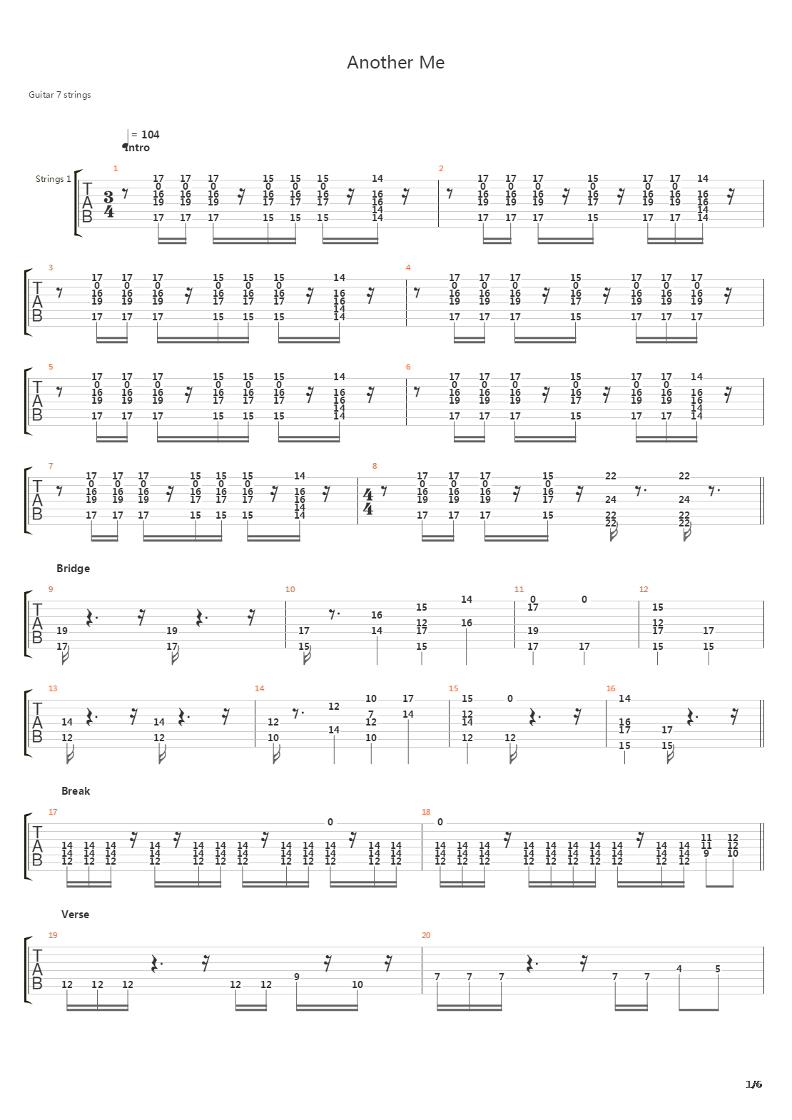 Another Me吉他谱