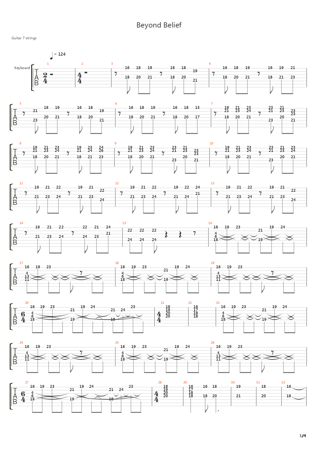 Beyond Belief吉他谱