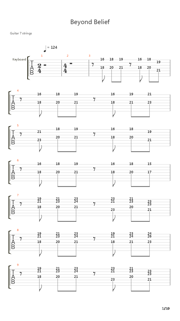 Beyond Belief吉他谱