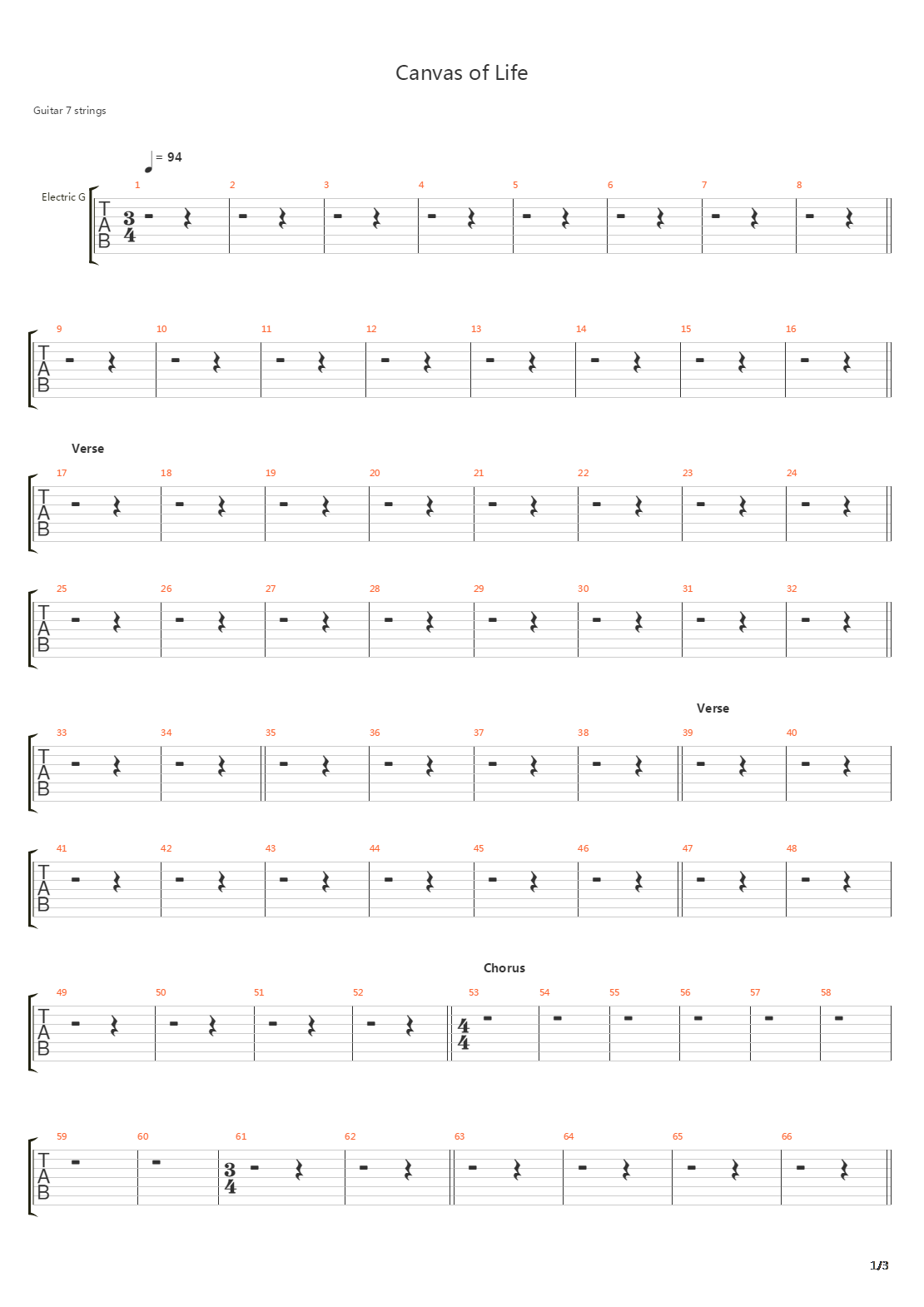 Canvas Of Life吉他谱