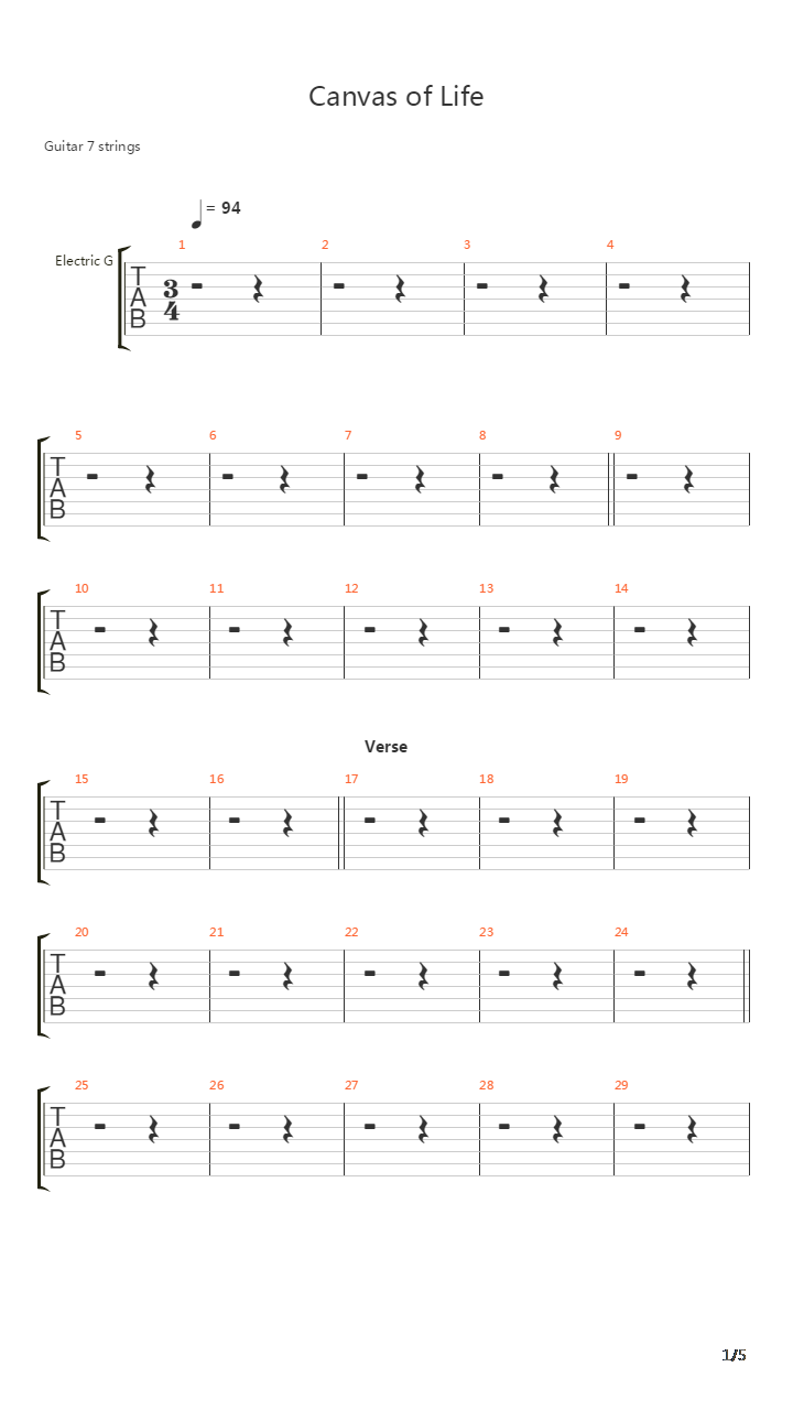 Canvas Of Life吉他谱