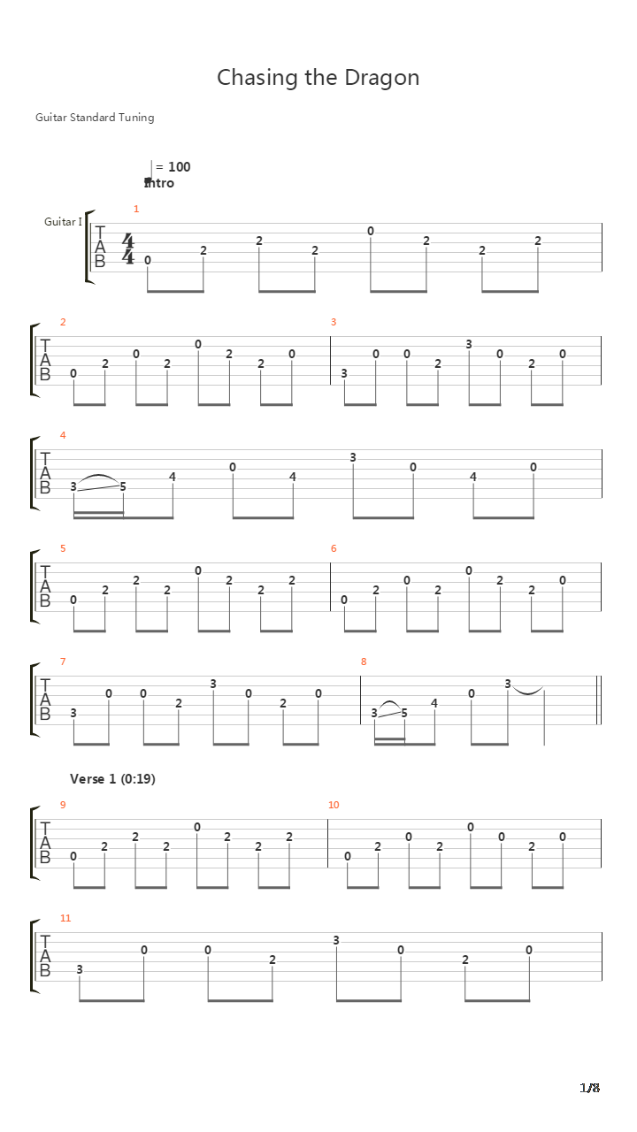 Chasing The Dragon吉他谱