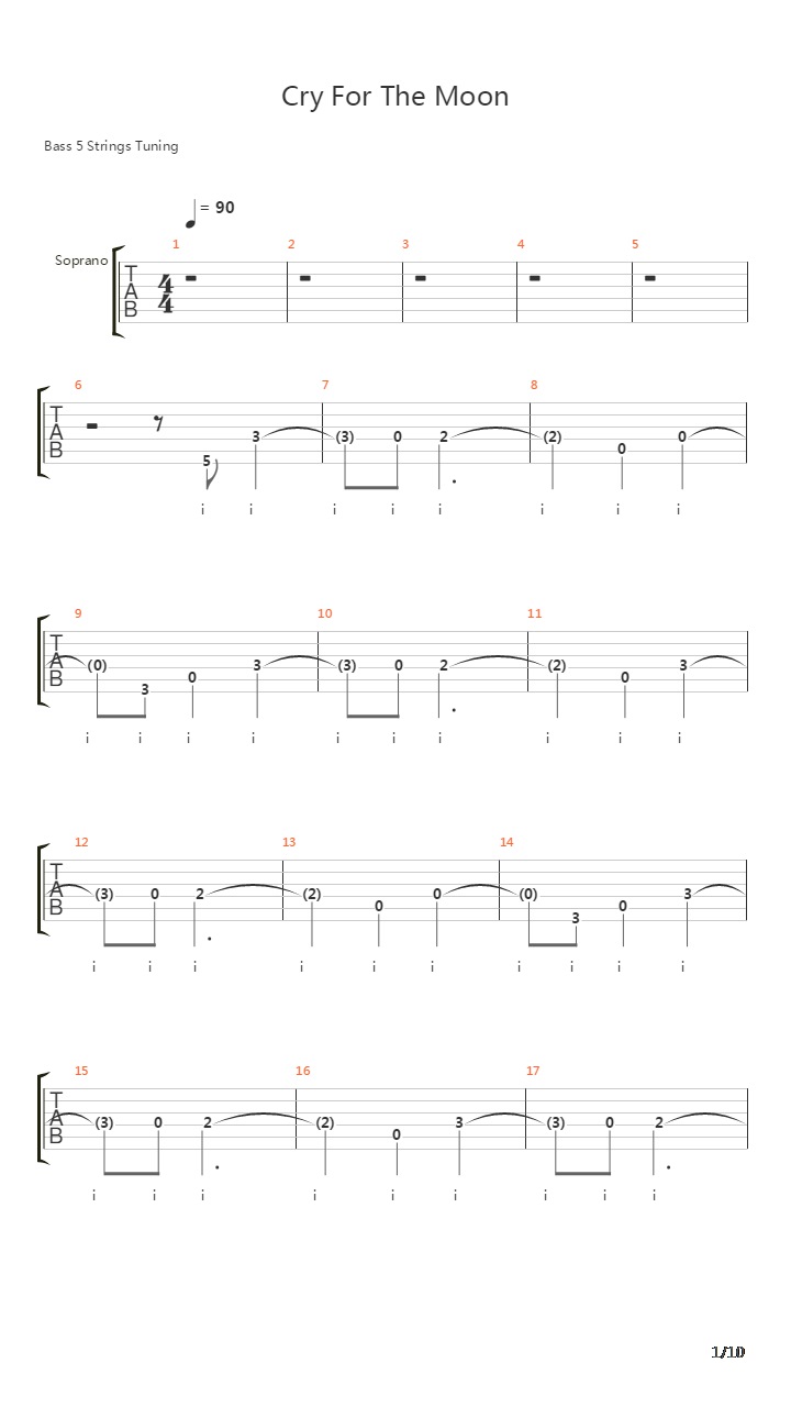 Cry For The Moon吉他谱