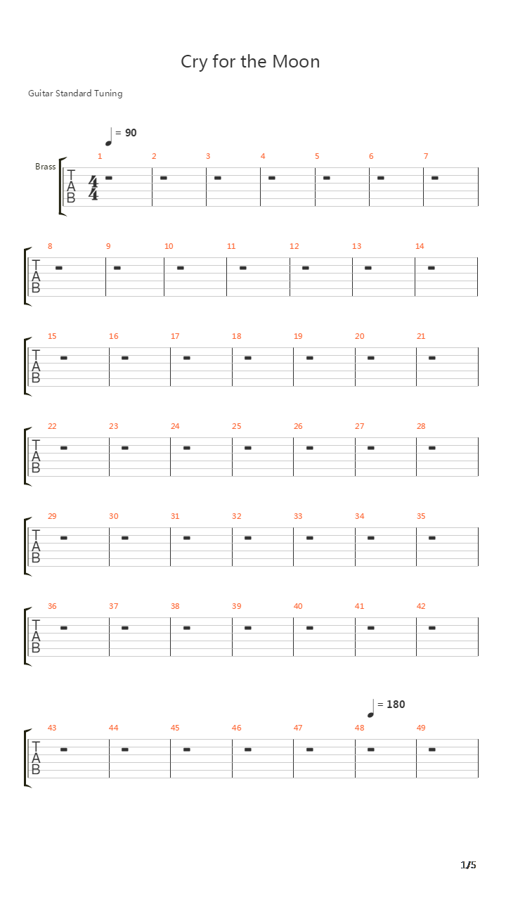 Cry For The Moon吉他谱