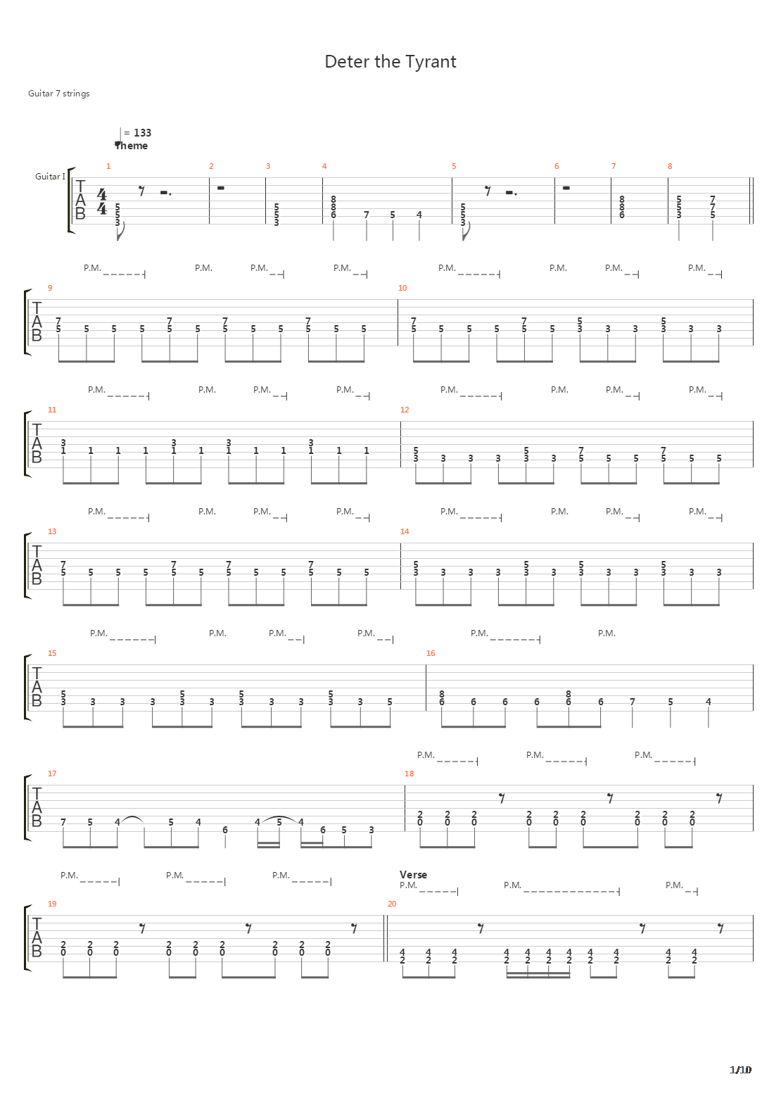 Deter The Tyrant吉他谱