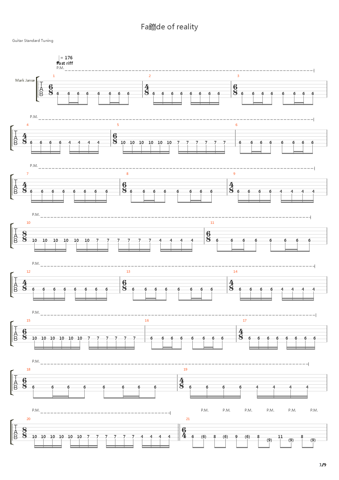 Facade Of Reality吉他谱