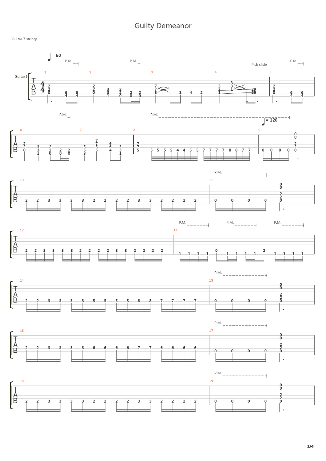 Guilty Demeanor吉他谱