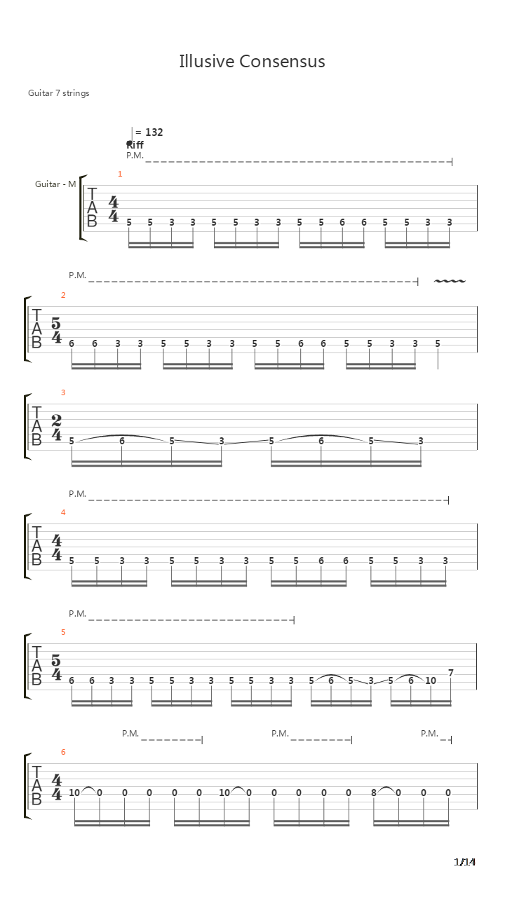 Illusive Consensus吉他谱